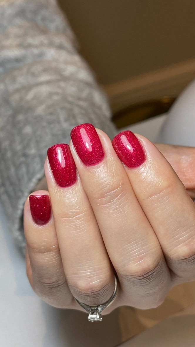Red Chandelier P+ Glitter Gel Polish